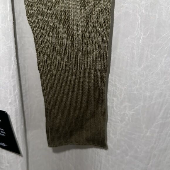 Lulus S Olive Green Boat Neck Ribbed Knit Long Sleeve Mini Sweater Dress - Picture 9 of 11